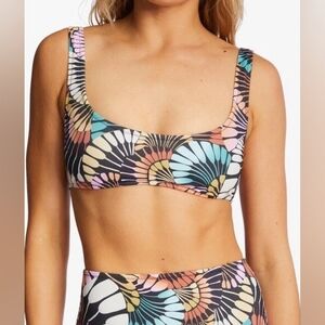 Billabong Multicolor Adventure Bikini Sports Bra Bralette Med